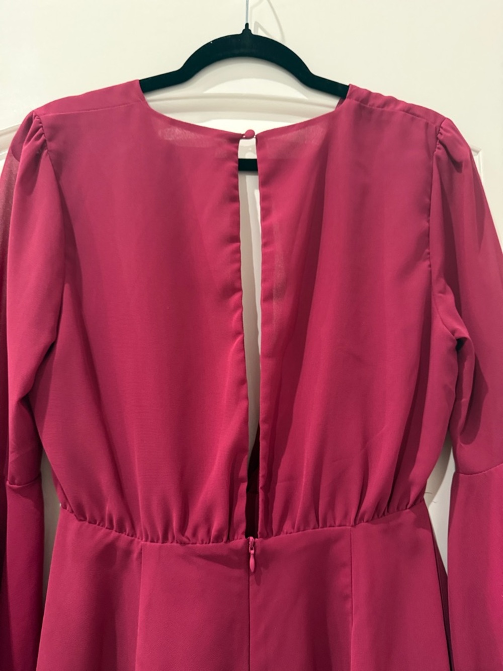 She + Sky Magenta Ruffled Romper - Picture 4 of 5